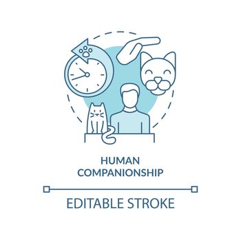 Human companionship turquoise concept icon