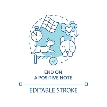 End on positive note turquoise concept icon