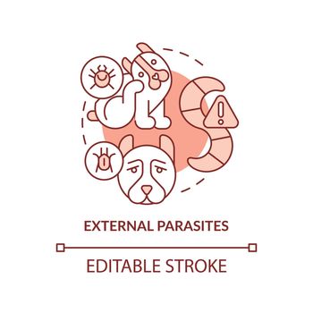 External parasites terracotta concept icon