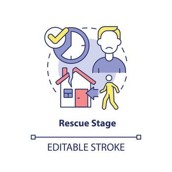 Rescue stage concept icon