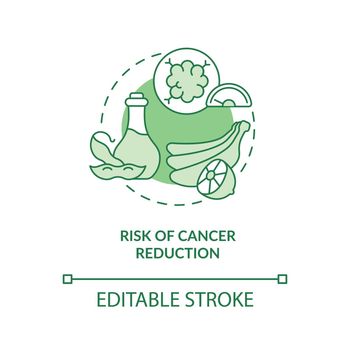 Risk of cancer reduction green concept icon