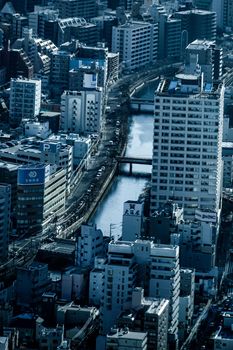 The cityscape seen from Yokohama Landmark Tower