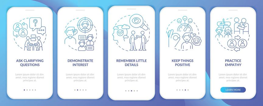 Steps to build charisma blue gradient onboarding mobile app screen