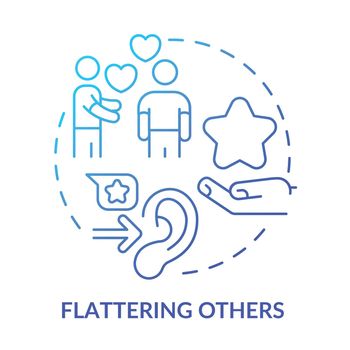 Flattering others blue gradient concept icon