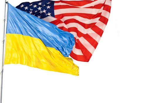 flag of Ukraine and the United States of America