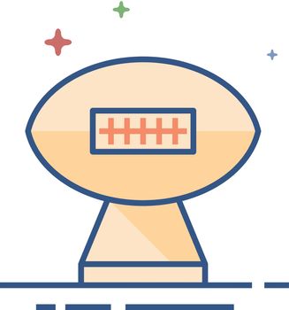 Flat Color Icon - American footbal trophy