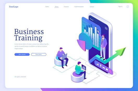 Vector landing page of business education