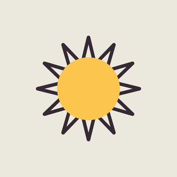 Sun vector isolated icon. Weather sign. Graph symbol for travel and tourism web site and apps design, logo, app, UI