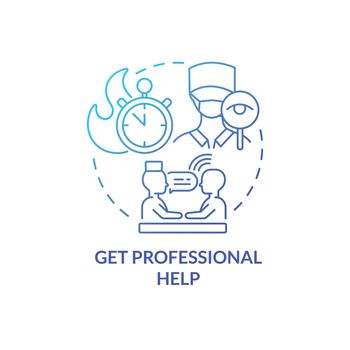 Get professional help blue gradient concept icon