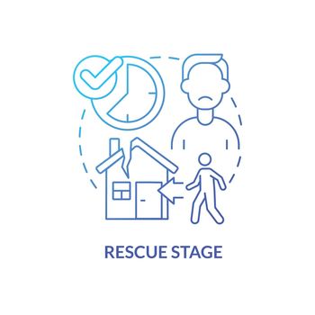 Rescue stage blue gradient concept icon