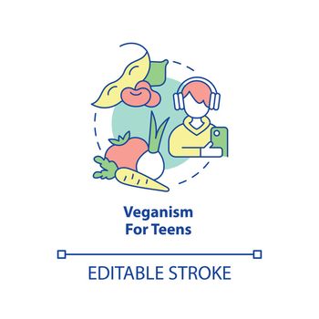 Veganism for teens concept icon