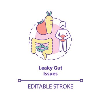 Leaky gut issues concept icon
