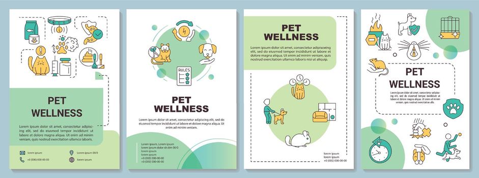 Feline and canine wellness green brochure template