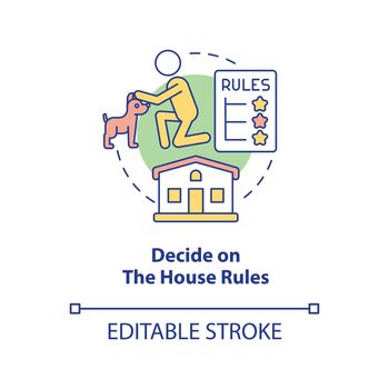 Decide on house rules concept icon