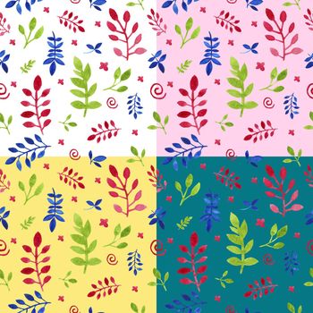 Seamless Botanical pattern with branches and leaves, ideal for drawing on fabric, wrapping paper or for decoration