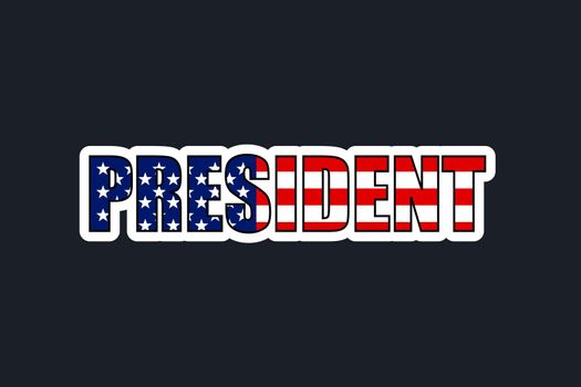 word President american flag colors, election vote emblem badge sticker