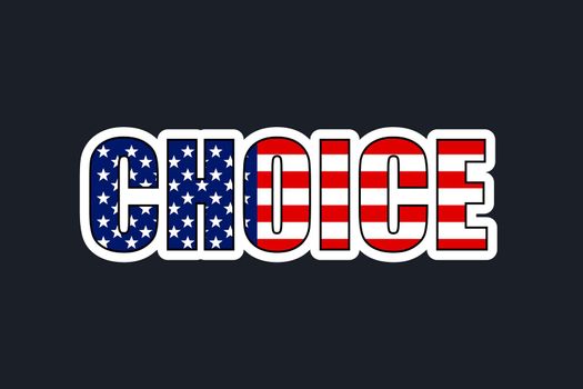 word Choice american flag colors, election vote emblem badge sticker