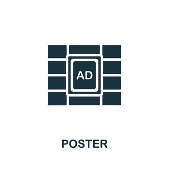Poster flat icon. Colored element sign from outdoor advertising collection. Flat Poster icon sign for web design, infographics and more.