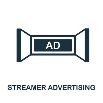 Streamer Advertising flat icon. Colored element sign from outdoor advertising collection. Flat Streamer Advertising icon sign for web design, infographics and more.