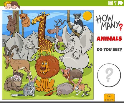 how many cartoon animals educational game for children