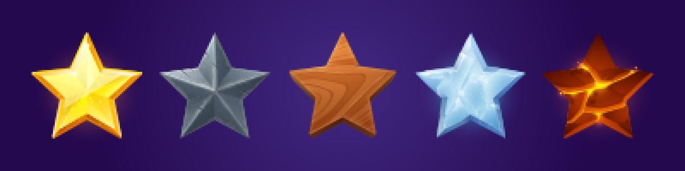 Stars game score elements, Ui or gui rate assets
