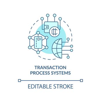 Transaction process systems turquoise concept icon