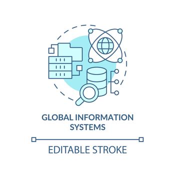 Global information systems turquoise concept icon