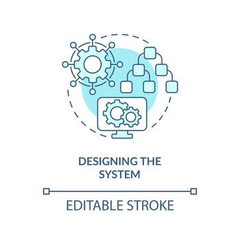 Designing system turquoise concept icon
