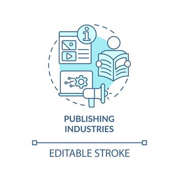 Publishing industries turquoise concept icon