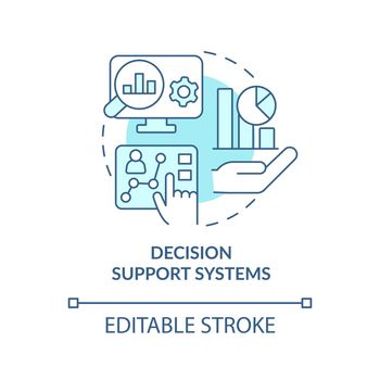 Decision support systems turquoise concept icon