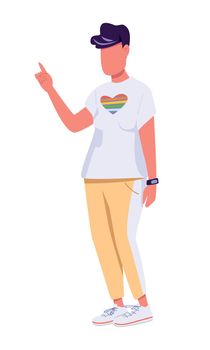 LGBT rights activist semi flat color vector character