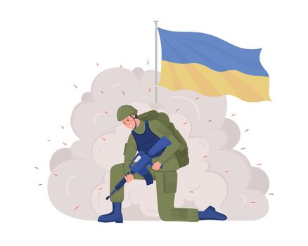 Ukraine armed forces 2D vector isolated illustration
