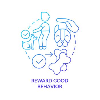 Reward good behavior blue gradient concept icon