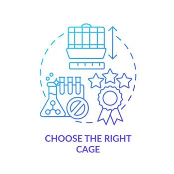 Choose right cage blue gradient concept icon