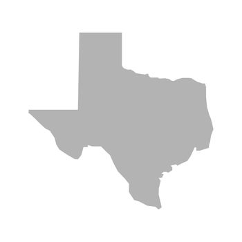 Texas map vector icon on white background
