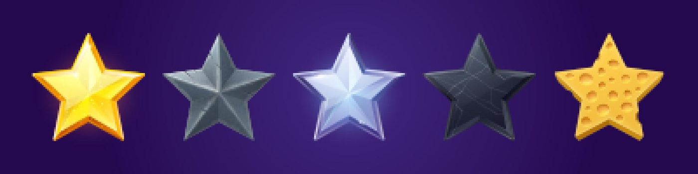 Star shape buttons with different textures