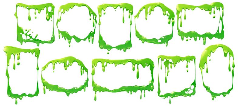 Frames of liquid green slime, poison goo