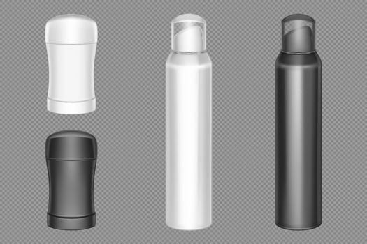 Spray and deodorant stick packaging mockup
