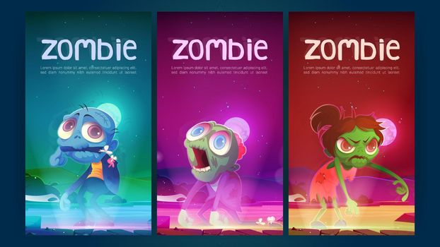 Zombie posters with creepy undead characters