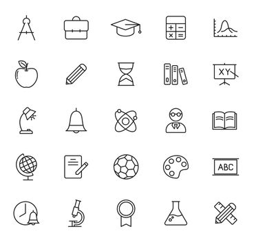 education outline vector icons
