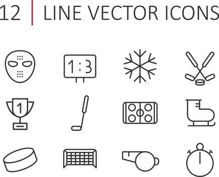 hockey line icons for web and user interface
