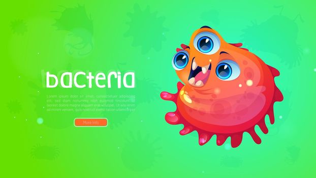 Bacteria poster with cute germ character