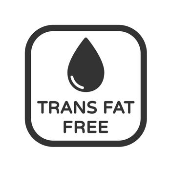 Trans fat free vector icon. Product free allergen ingredient symbol. No trans fat vector icon. Food intolerance stock vector illustration for printing on food packaging