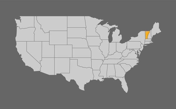 Map of the United States with Vermont highlight