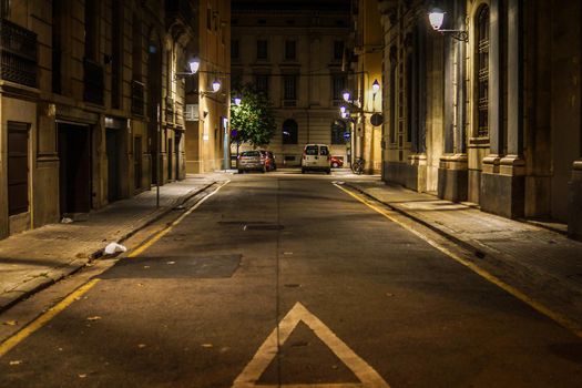 Spanish Barcelona cityscape (night scene)