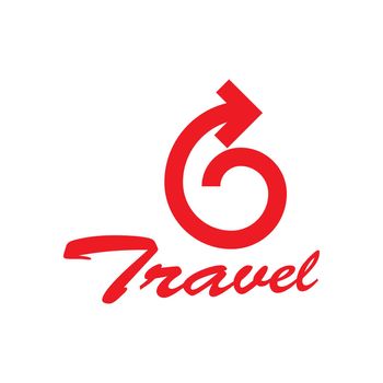 Travel arrow logo vector flat design