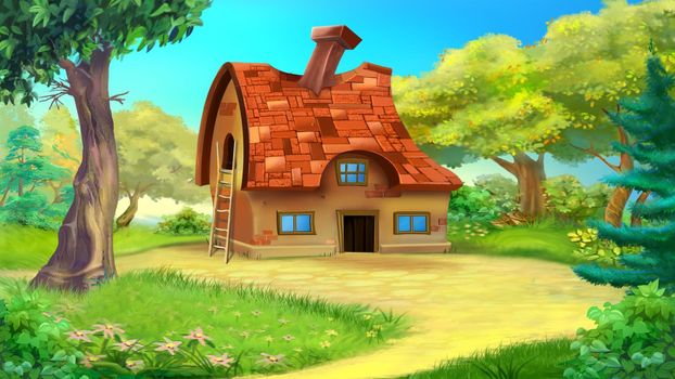 Fairy tale cartoon garden house 02