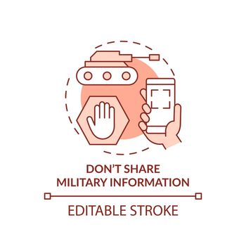 Dont share military information terracotta concept icon