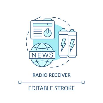Radio receiver turquoise concept icon