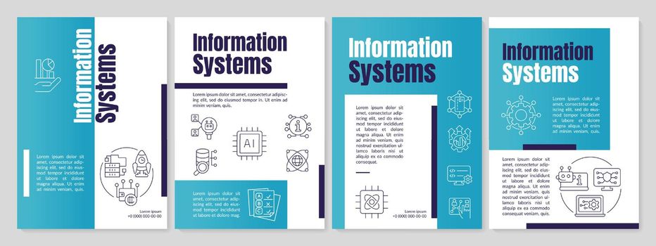 Managing information systems cyan brochure template